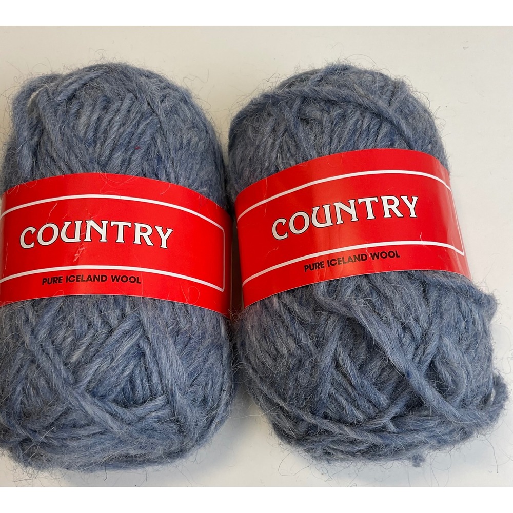Lopi Country Pure Iceland Wool Yarn 2 Skeins Blue Heather 0105 100% Wool Bulky